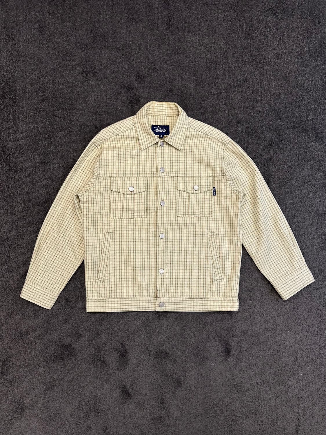 90,s올드 스투시 체크 트러커자켓 S 상품이미지1