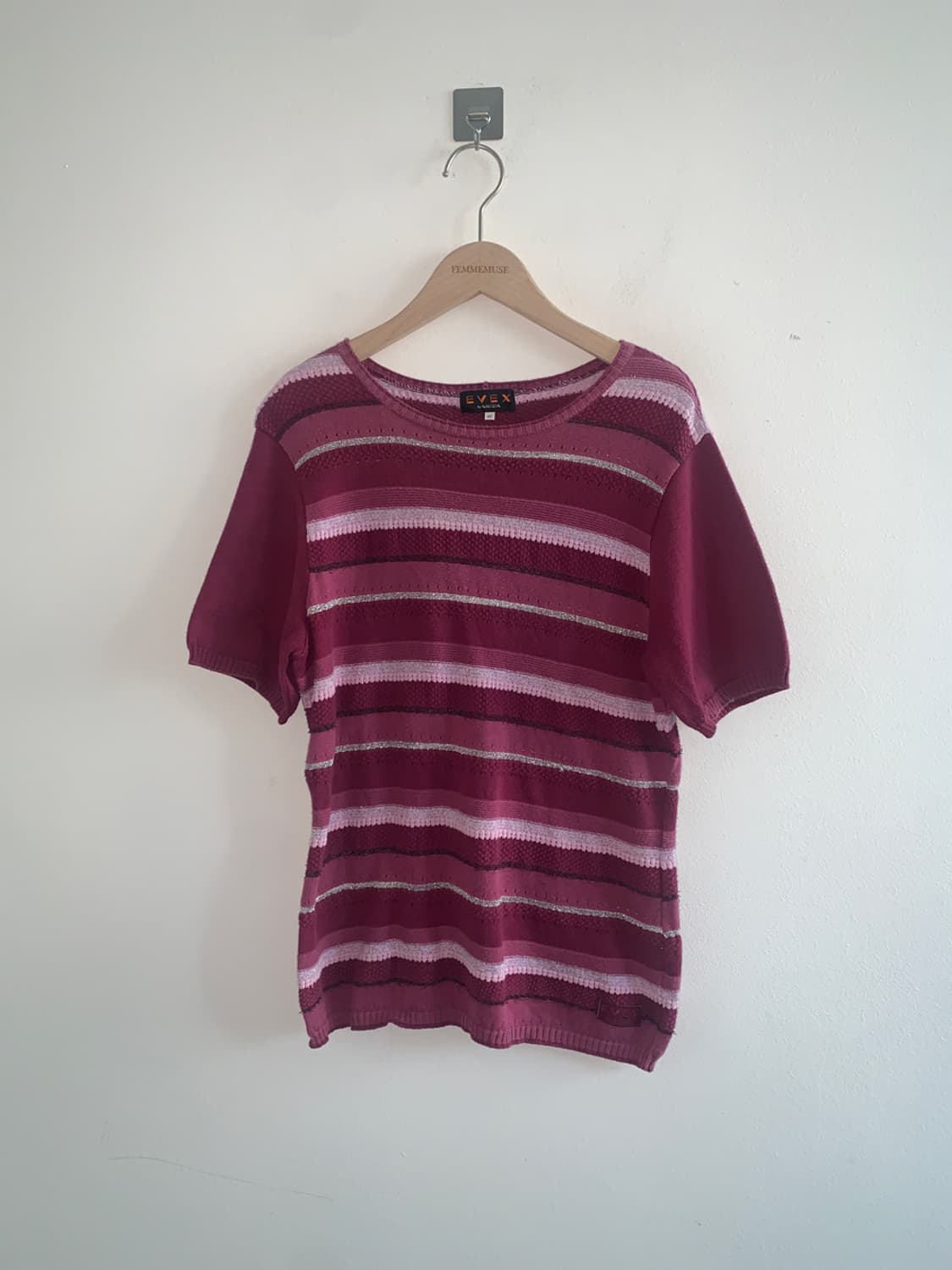 Stripe u neck knit 상품이미지1