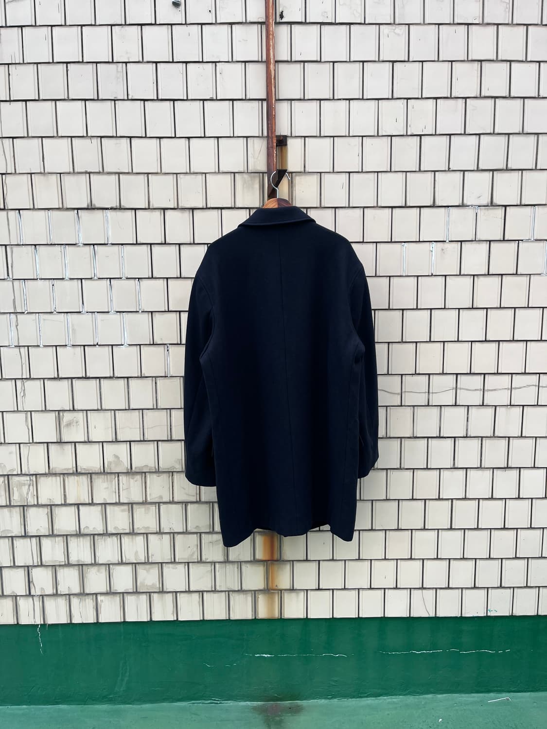 Japan made 발마칸 네이비 울혼방 코트 상품이미지3