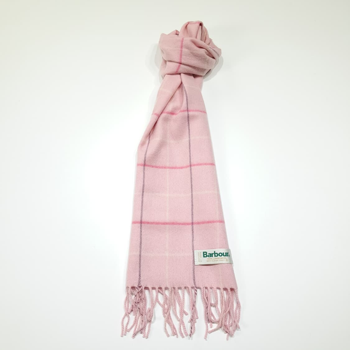 MX648 바버 90s 스코틀랜드판 램스울 윈도우페인 핑크 머플러 목도 상품이미지3