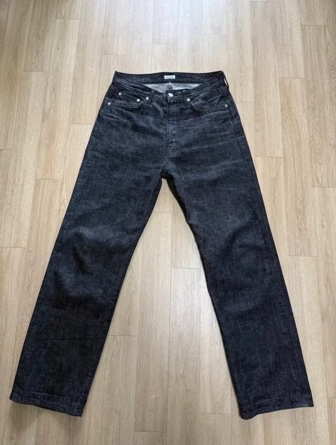 (01) 우드비 5p 레귤러 스트레이트 데님 블랙 인디고 상품이미지2