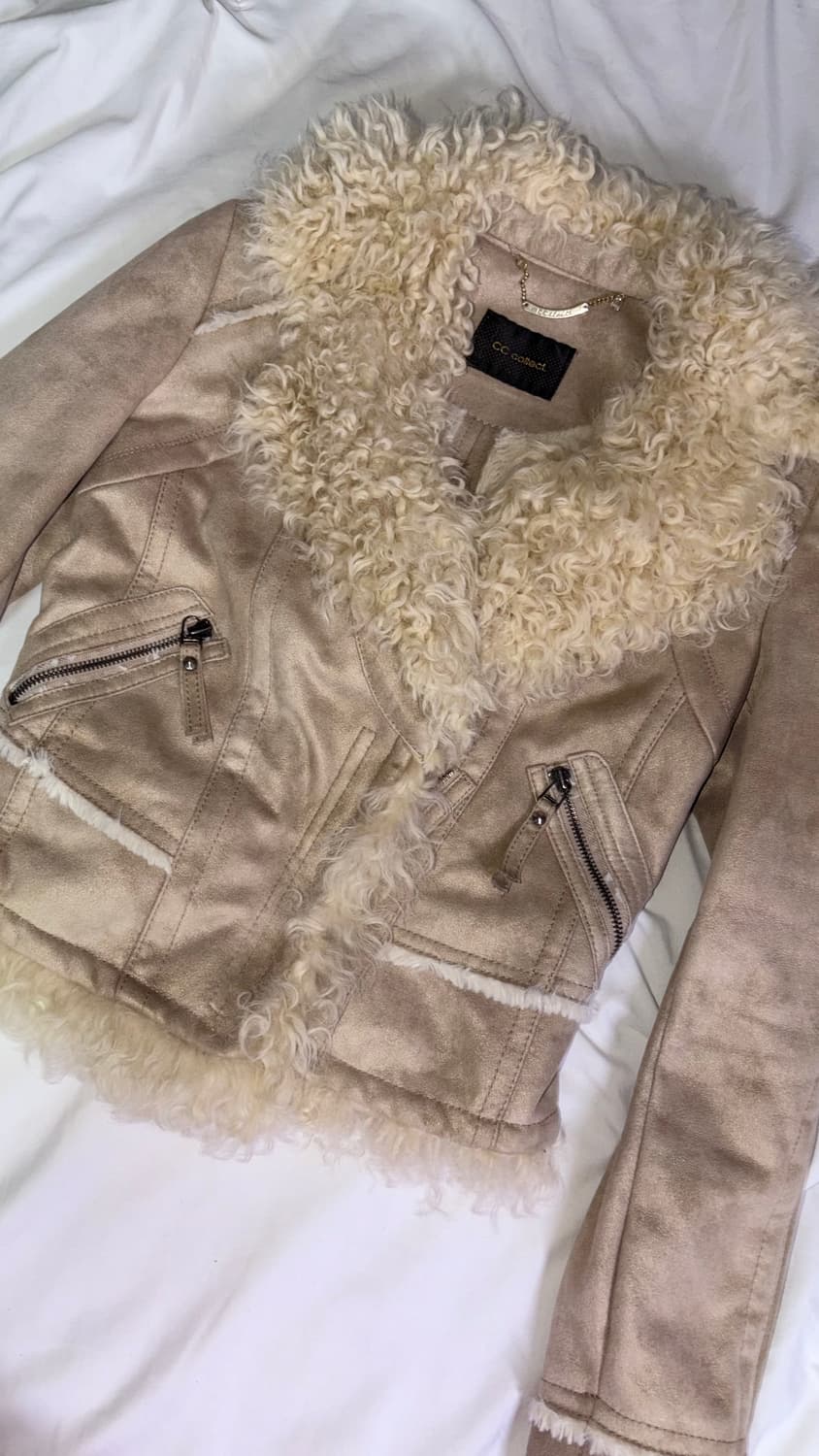 베이지 딱붙 퍼 무스탕갸루 오네갸루 라떼갸루 히메갸루 상품이미지1