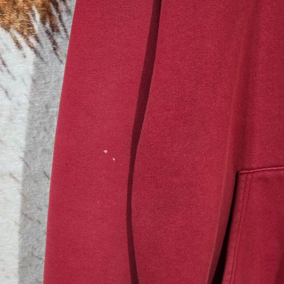 레터링 패치 올드스쿨 레드 후드집업 상품이미지4