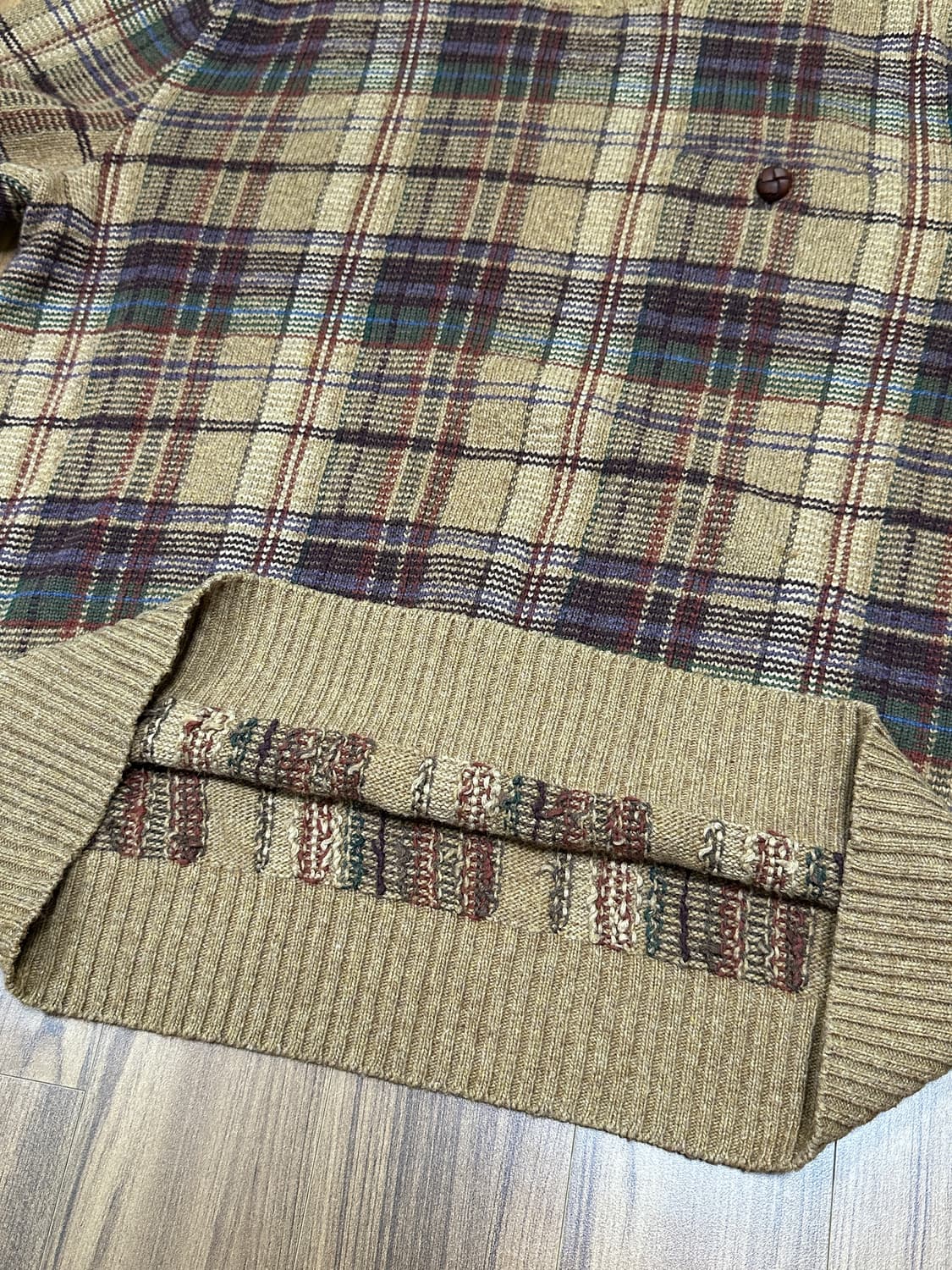 폴로 랄프로렌 엘보우패치 캐시미어 체크 스웨터 XL(loose 100)  상품이미지8