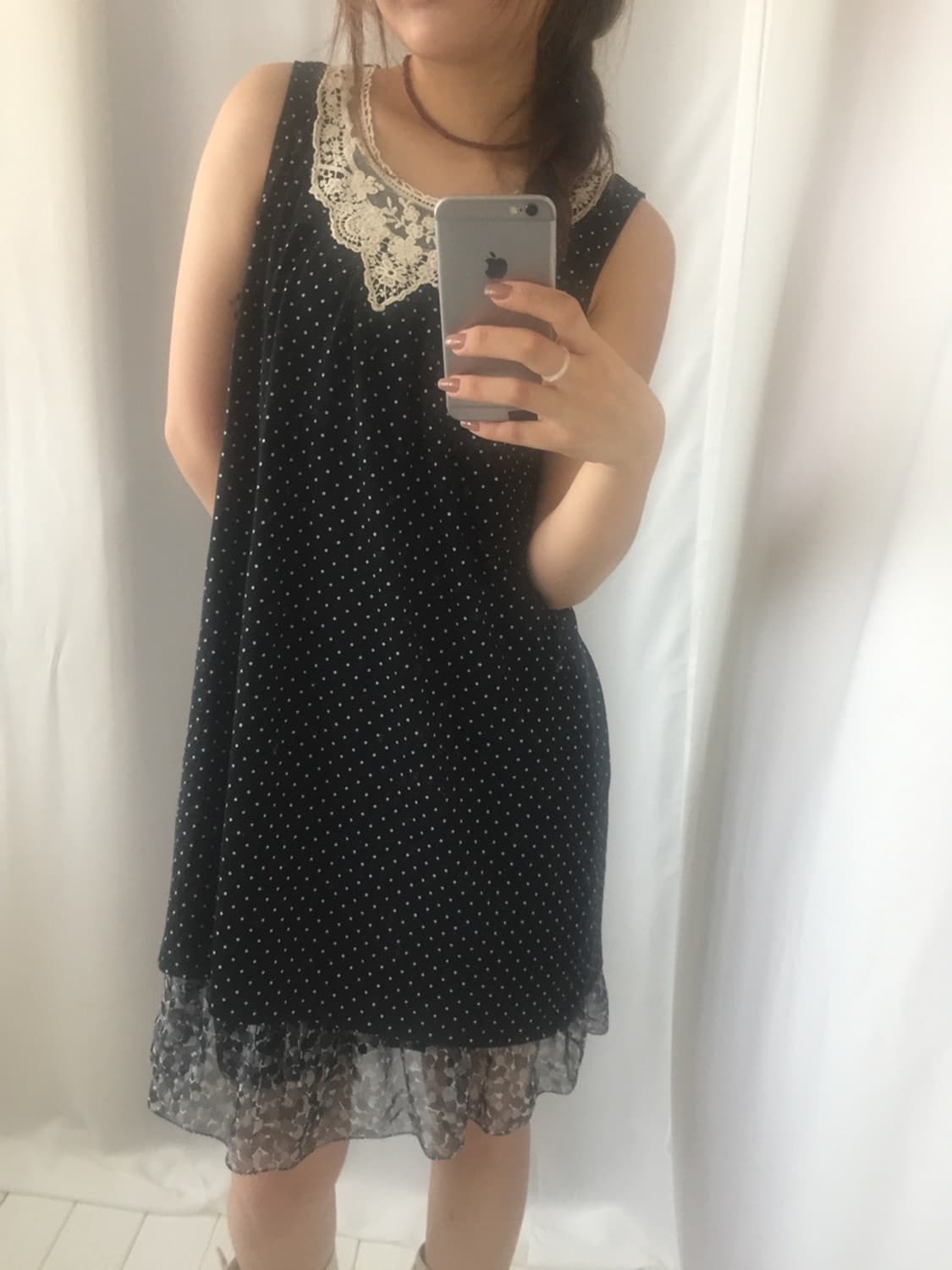 675. black lace petite dot dress 상품이미지9