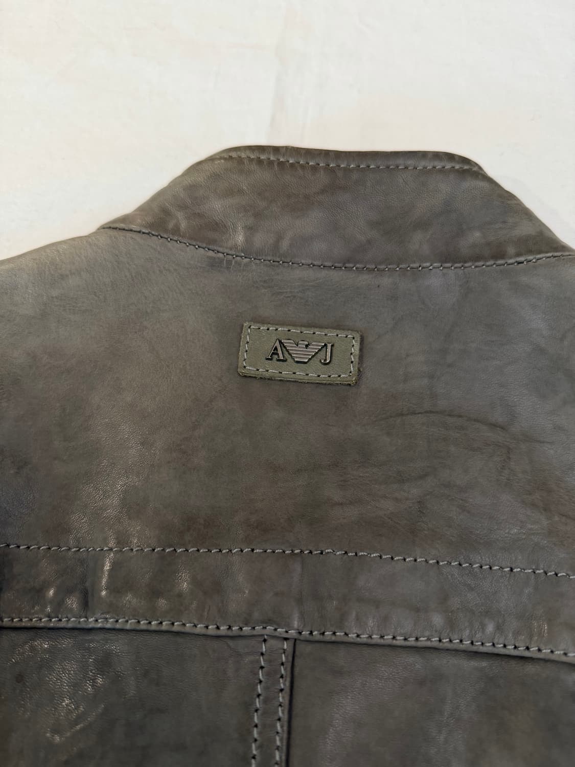 아르마니 진스 양가죽 빈티지 워싱 블루종 가죽자켓 상품이미지4