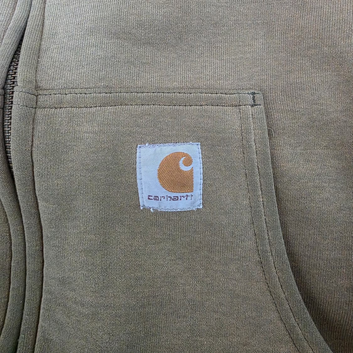 [2XL] 빈티지 칼하트 더블페이스 트래쉬드 썬페이드 써멀 후드집업 상품이미지3