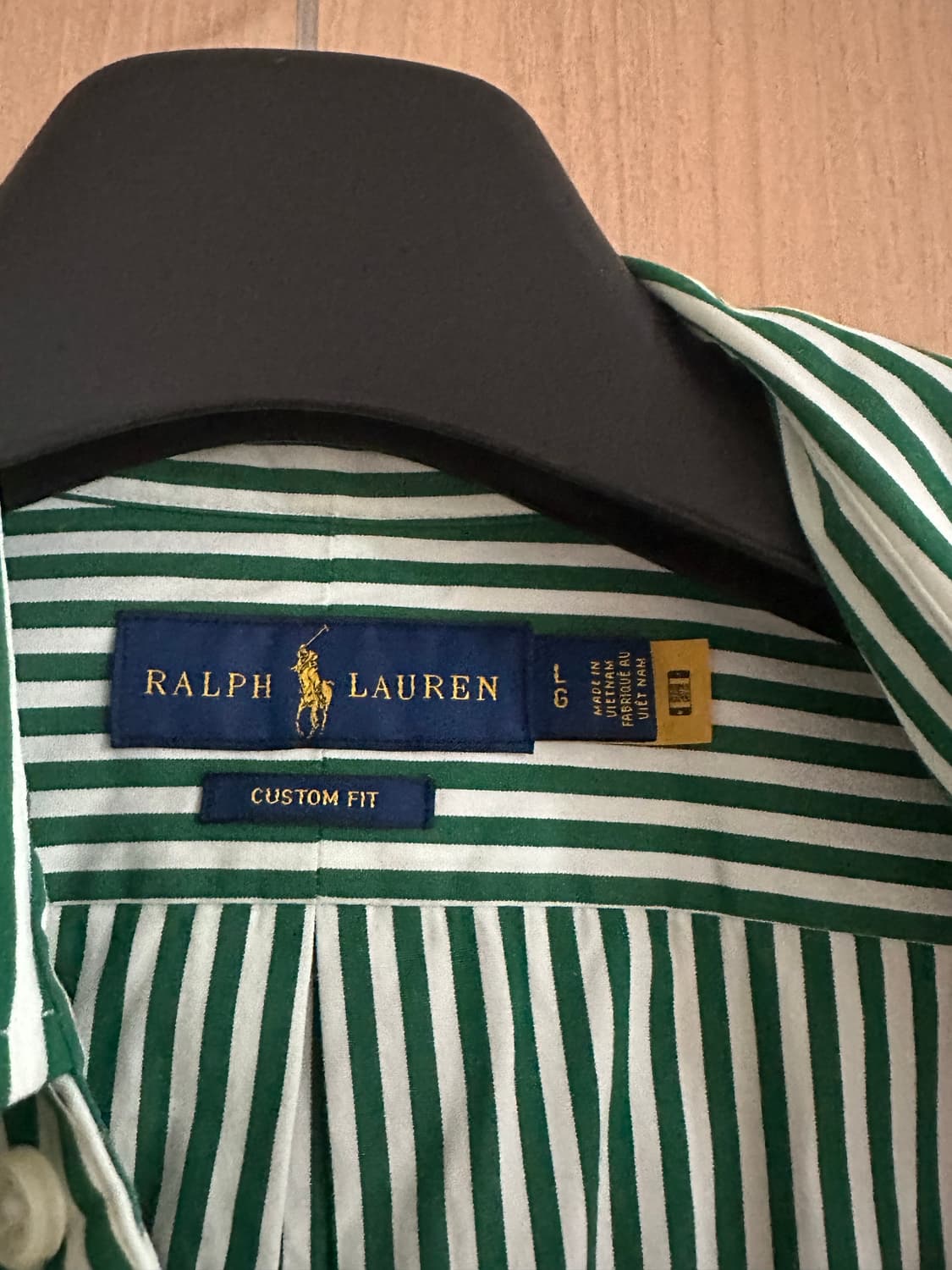 폴로 qr라벨 커스텀핏 스트라이프 셔츠 L 상품이미지3
