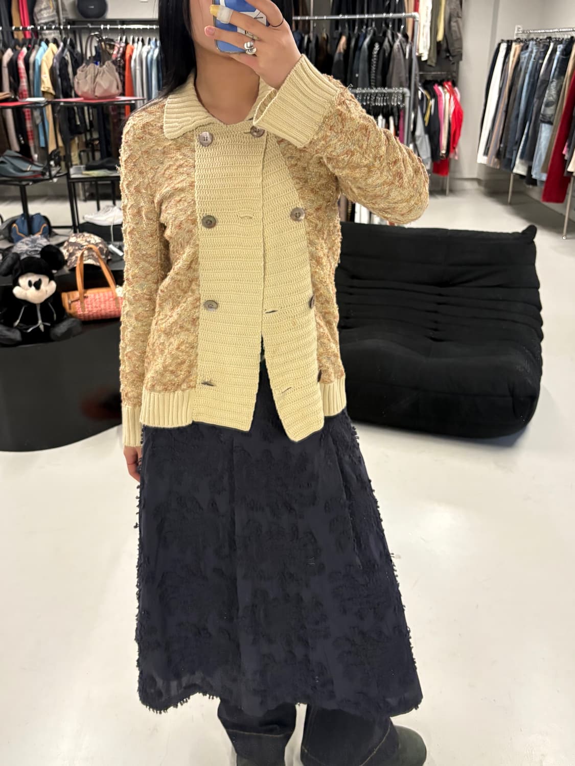 SACAI knit mix double button cardigan  상품이미지1