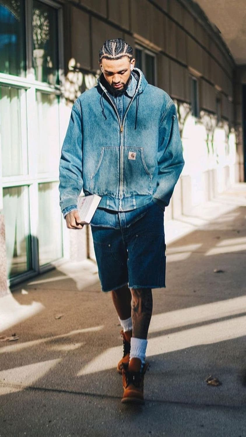 빈티지 칼하트 더블니 컷오프 데님 쇼츠 상품이미지1