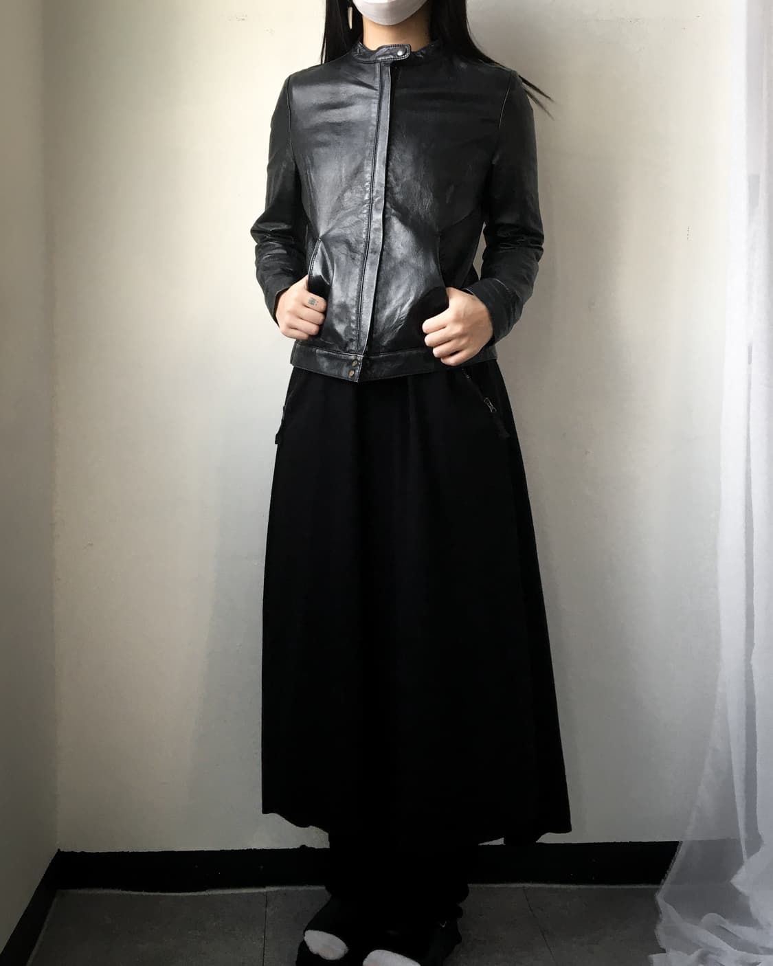 High neck leather jacket 상품이미지7