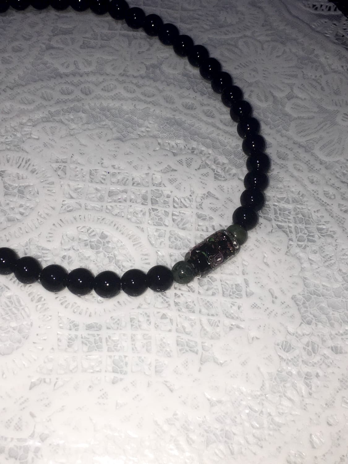 viburnum shop 오리엔탈 장미 초커 목걸이(블랙/옥) 상품이미지3