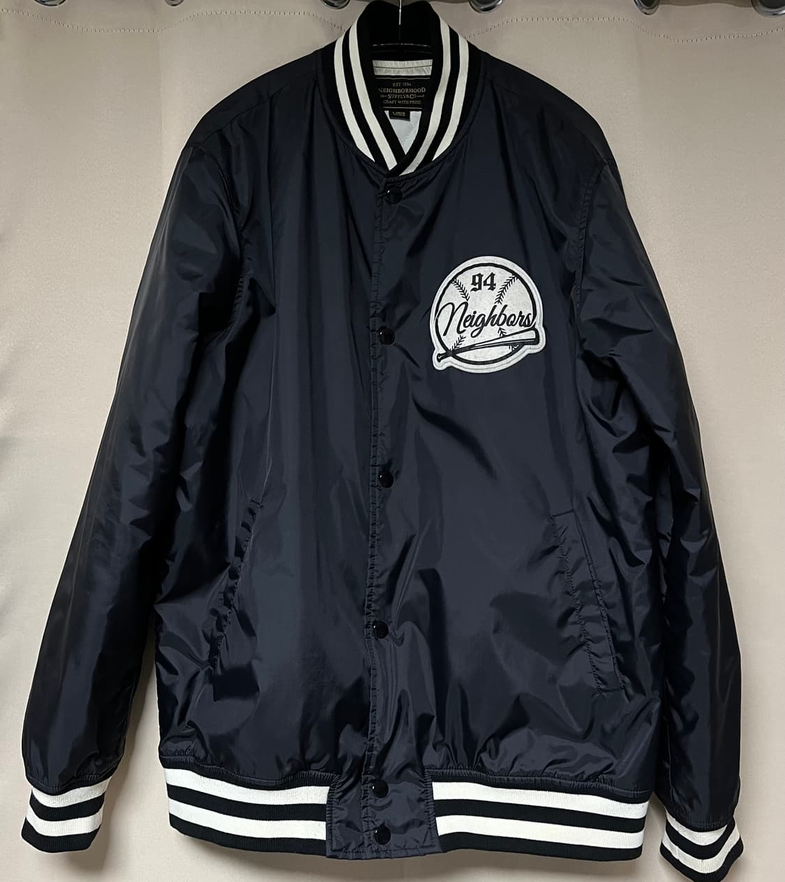 [L]네이버후드 BB 베이스볼 야구점퍼 자켓 블랙 상품이미지2