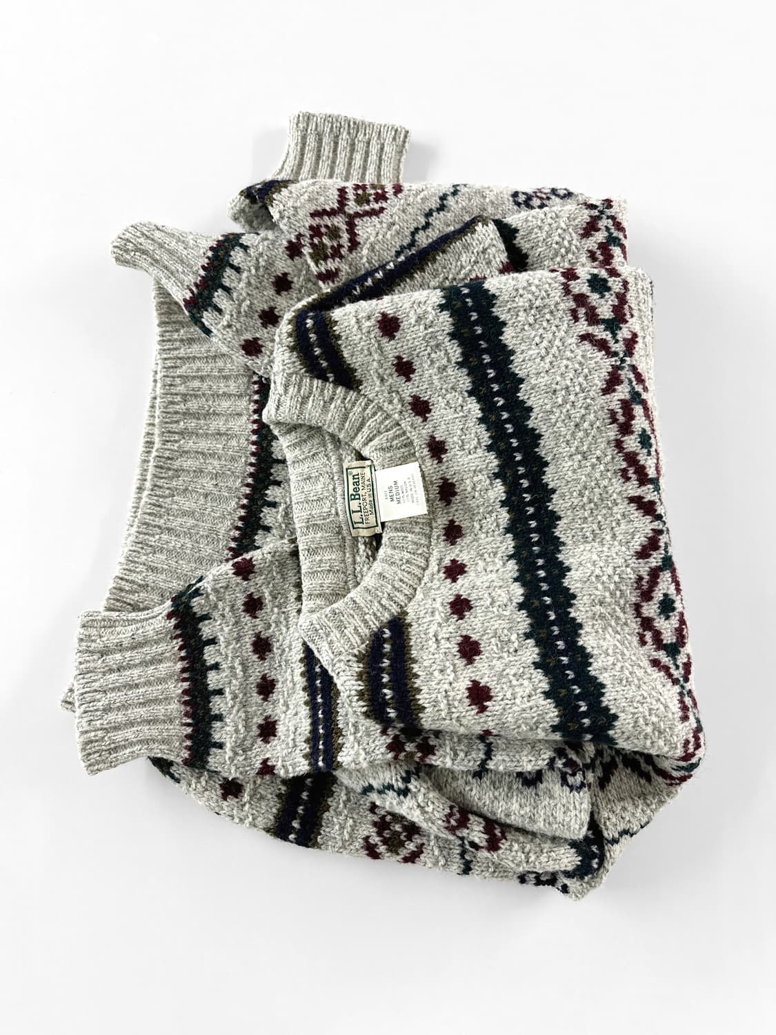 80~90s 빈티지 엘엘빈 usa 페어 아일 울 스웨터 상품이미지1