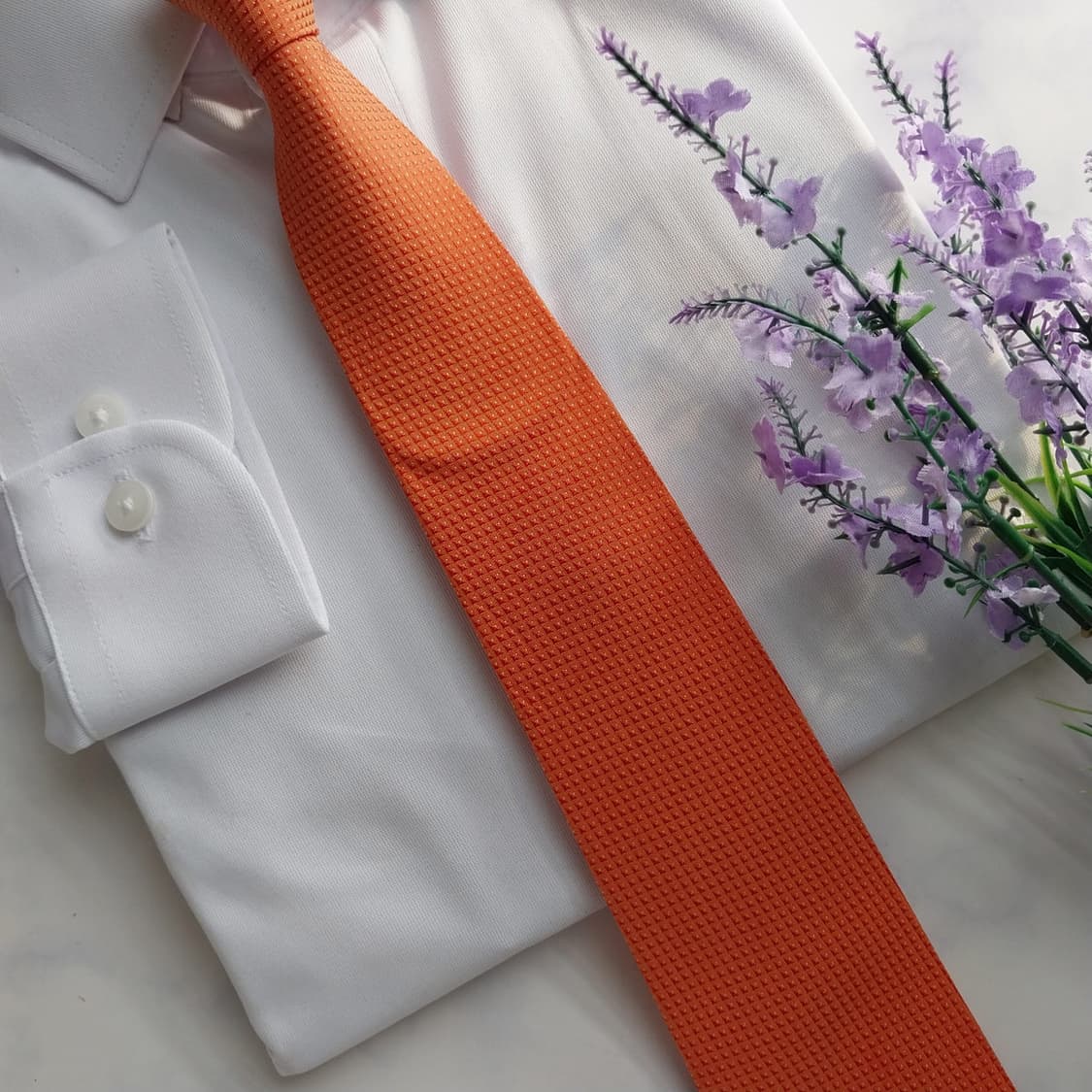 휴고보스 실크 오렌지 텍스처 슬림 넥타이 7.9cm A+등급 K1269
 상품이미지8