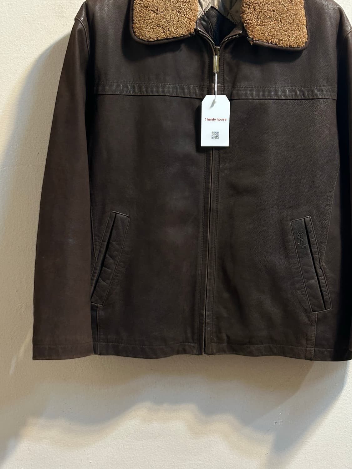 입생로랑 빈티지 양가죽 시어링 카라 레더 자켓 상품이미지3