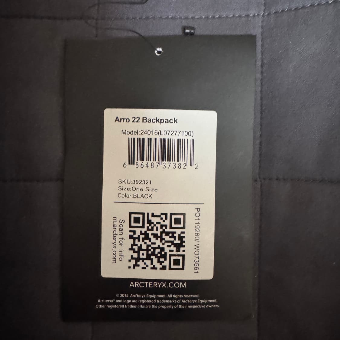 아크테릭스 아로22 블랙 백팩 상품이미지3