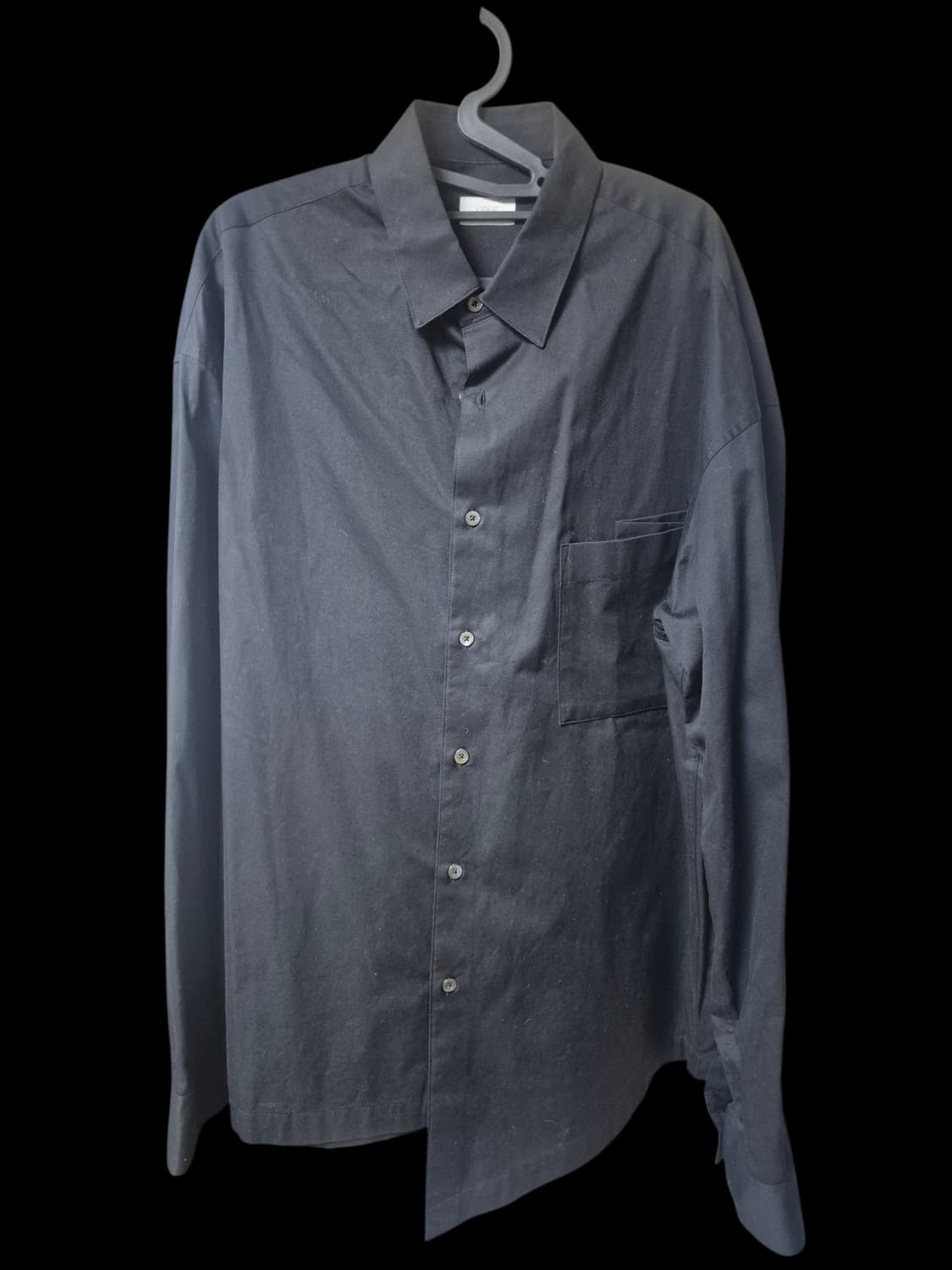 쿠어 - 언발란스 오버핏 셔츠 (블랙/M) 상품이미지2