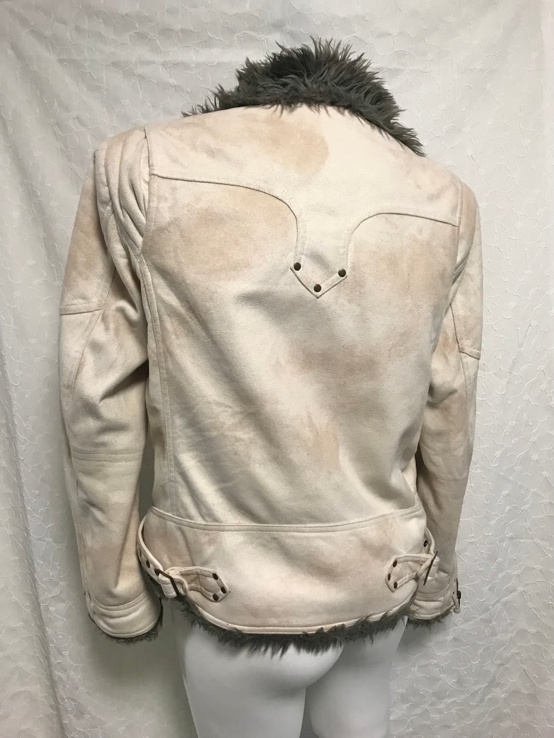 택포•빈티지 00s vkei 아카이브 퍼 트리밍 스웨이드 무스탕 점퍼 상품이미지5