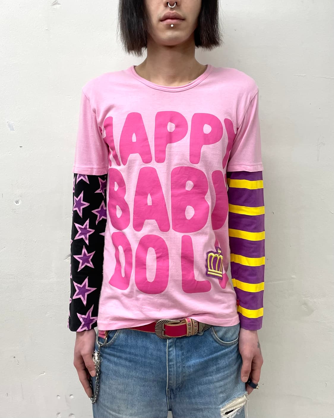 Baby doll retro purple star pink sleeve  상품이미지1