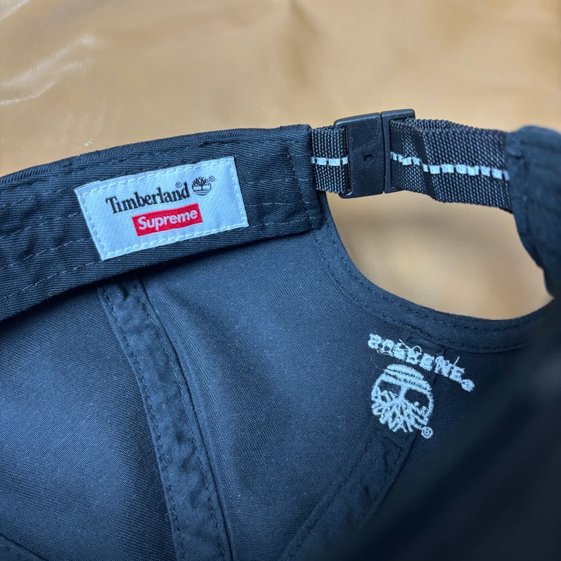 Supreme 슈프림x팀버랜드 워시드 블랙 6패널 볼캡 모자 Black 상품이미지7