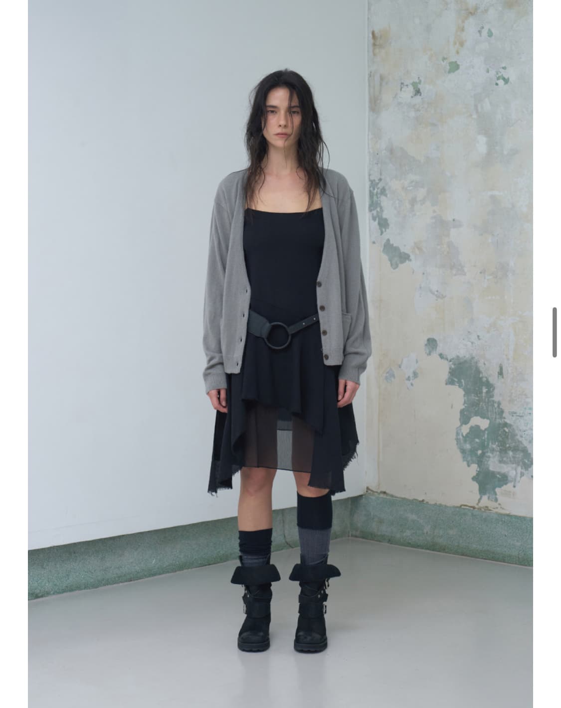 베르소 asymmetric wool dress black 상품이미지1