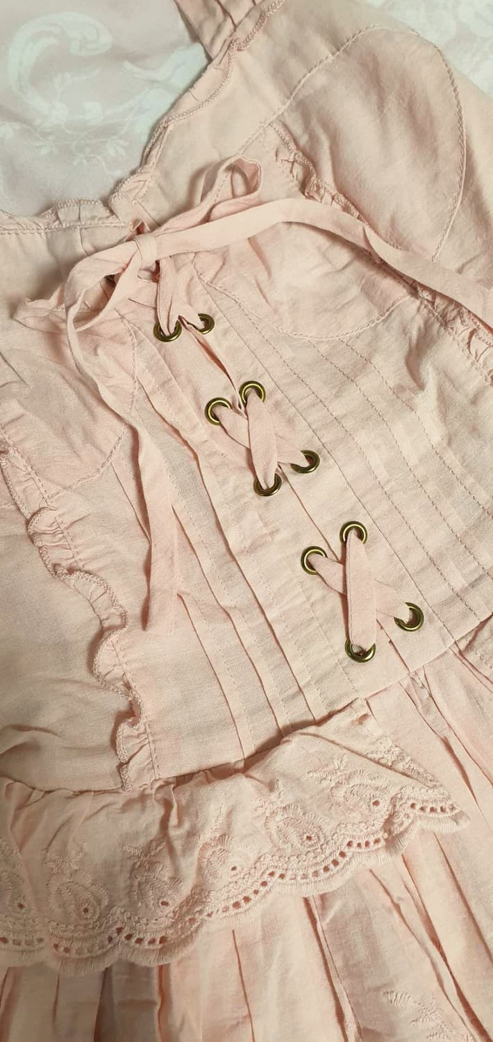 리즈리사 핑크 펀칭 원피스 상품이미지3