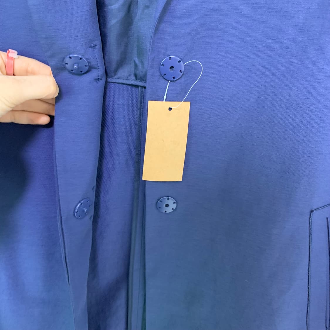 닥스 카라 버튼 롱 자켓 블루 네이비 여성 빈티지 트렌치 코트 상품이미지8