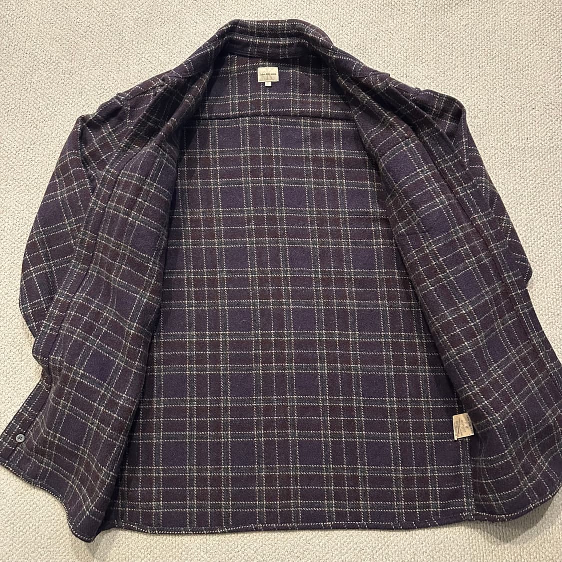 90s Italy 캘빈클라인 Calvin Klein 헤비 울 체크셔츠 상품이미지6