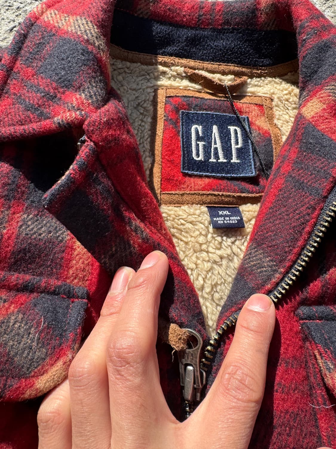00's GAP 플란넬 양털 체크 집업자켓 B79 상품이미지3