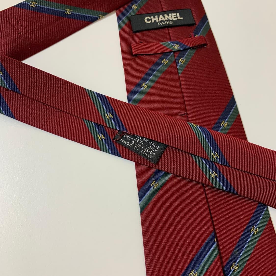 샤넬(CHANEL) 모노그램 스트라이프 명품넥타이 100실크 A등급 상품이미지7