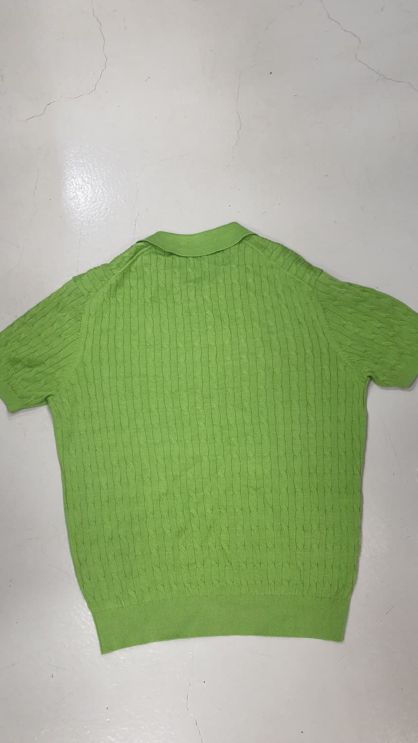 SUARE 케이블 니트 카라티 그린xl 상품이미지2