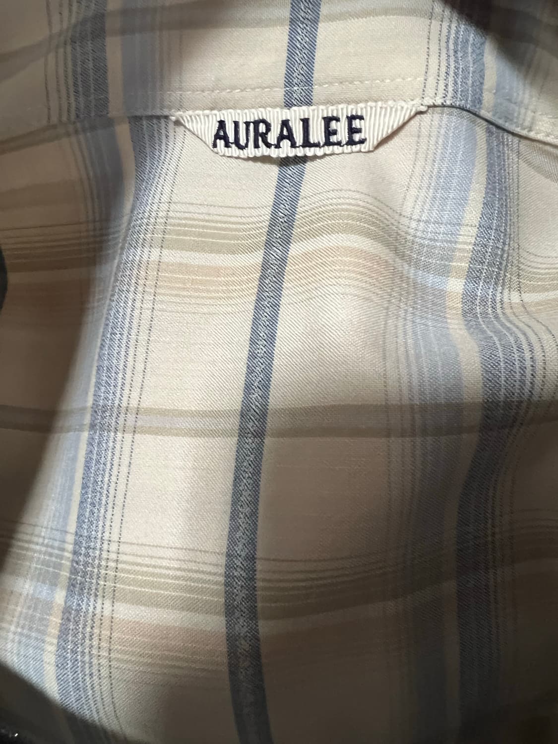 오라리 슈퍼 라이트 울 체크 셔츠 라이트 베이지 4사이즈 상품이미지4