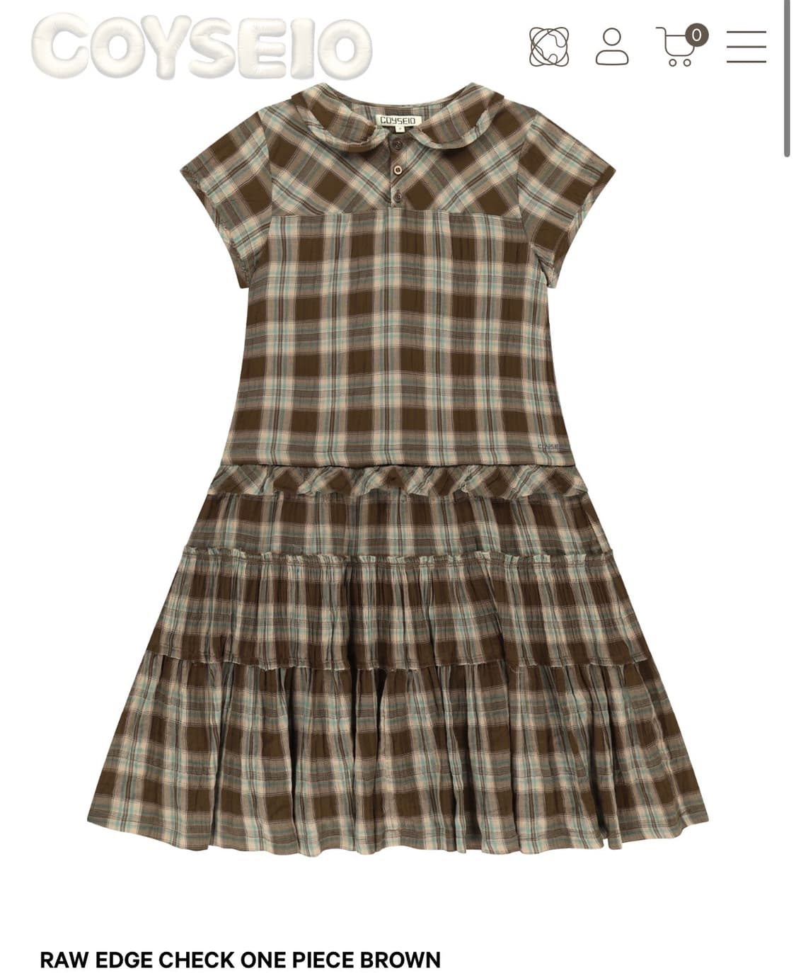 코이세이오 26SS 체크 원피스 브라운 2 사이즈 상품이미지1