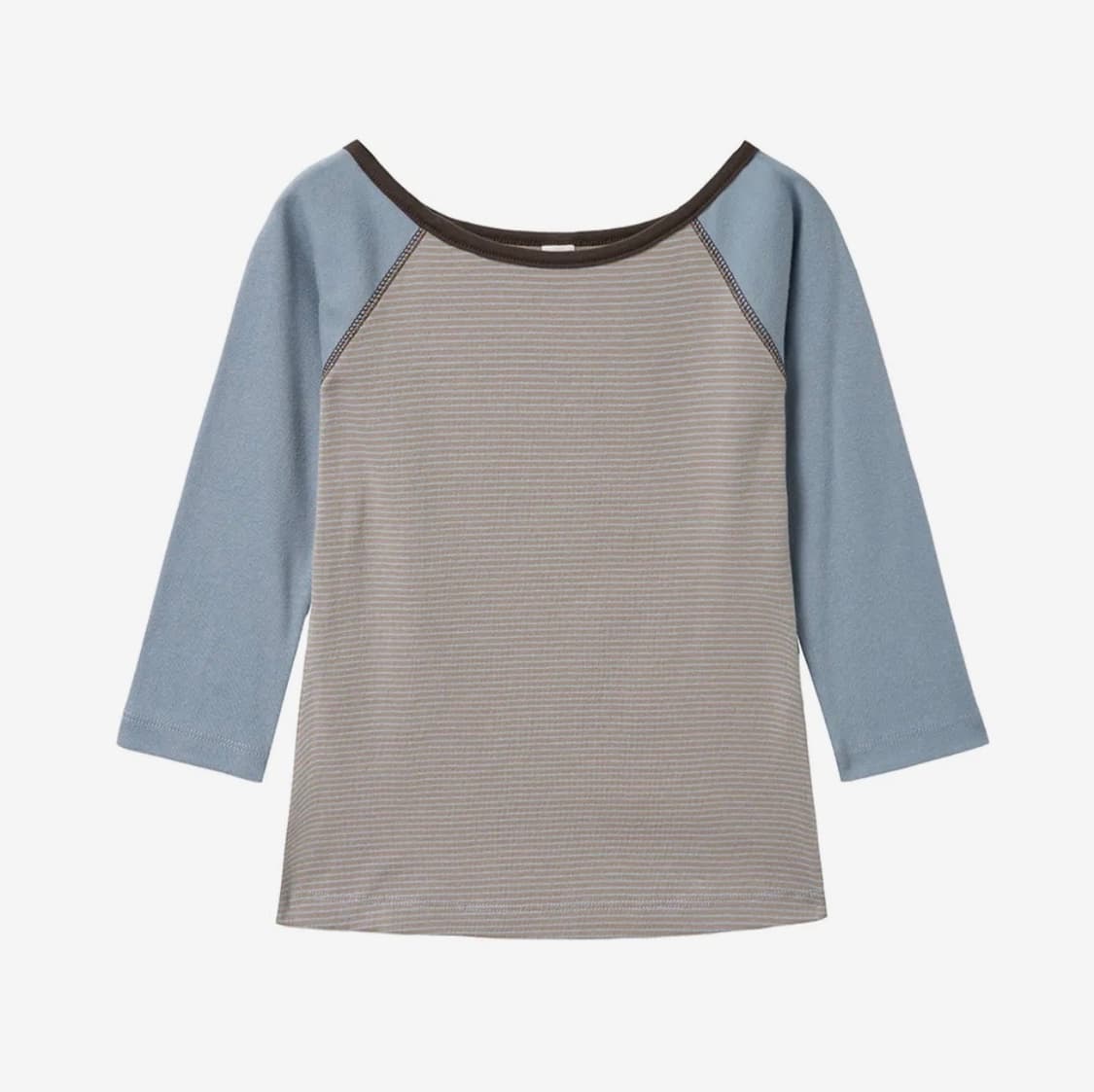 렌세 스트라이프 레글런 스티치 티셔츠 상품이미지2