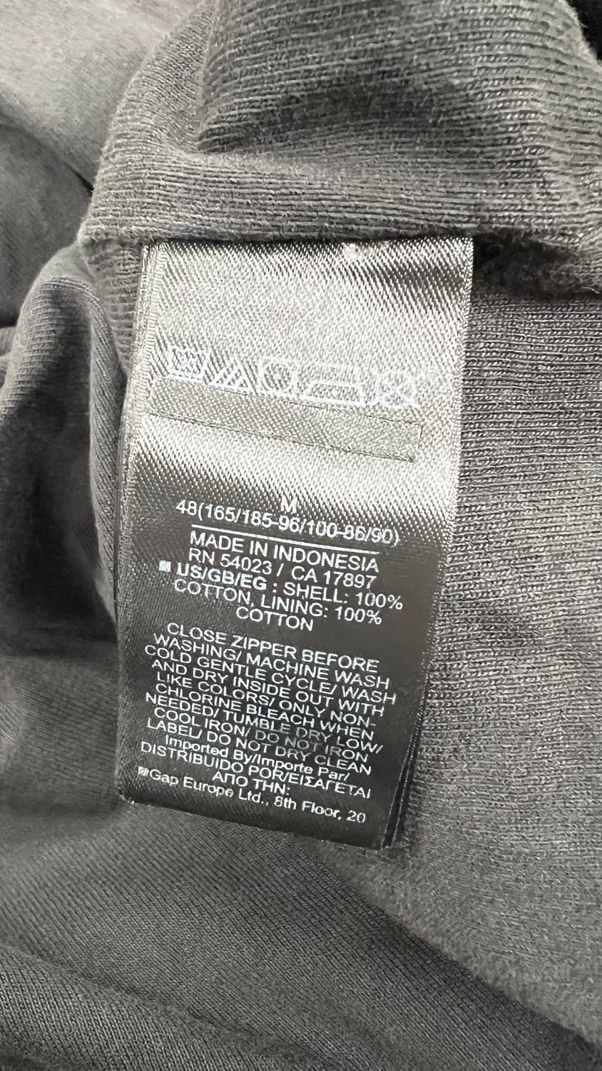 (새상품)이지갭 후드집업 블랙M 상품이미지3