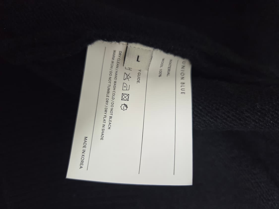 유니온블루 솔리드 크롭 가디건 블랙 L 상품이미지4