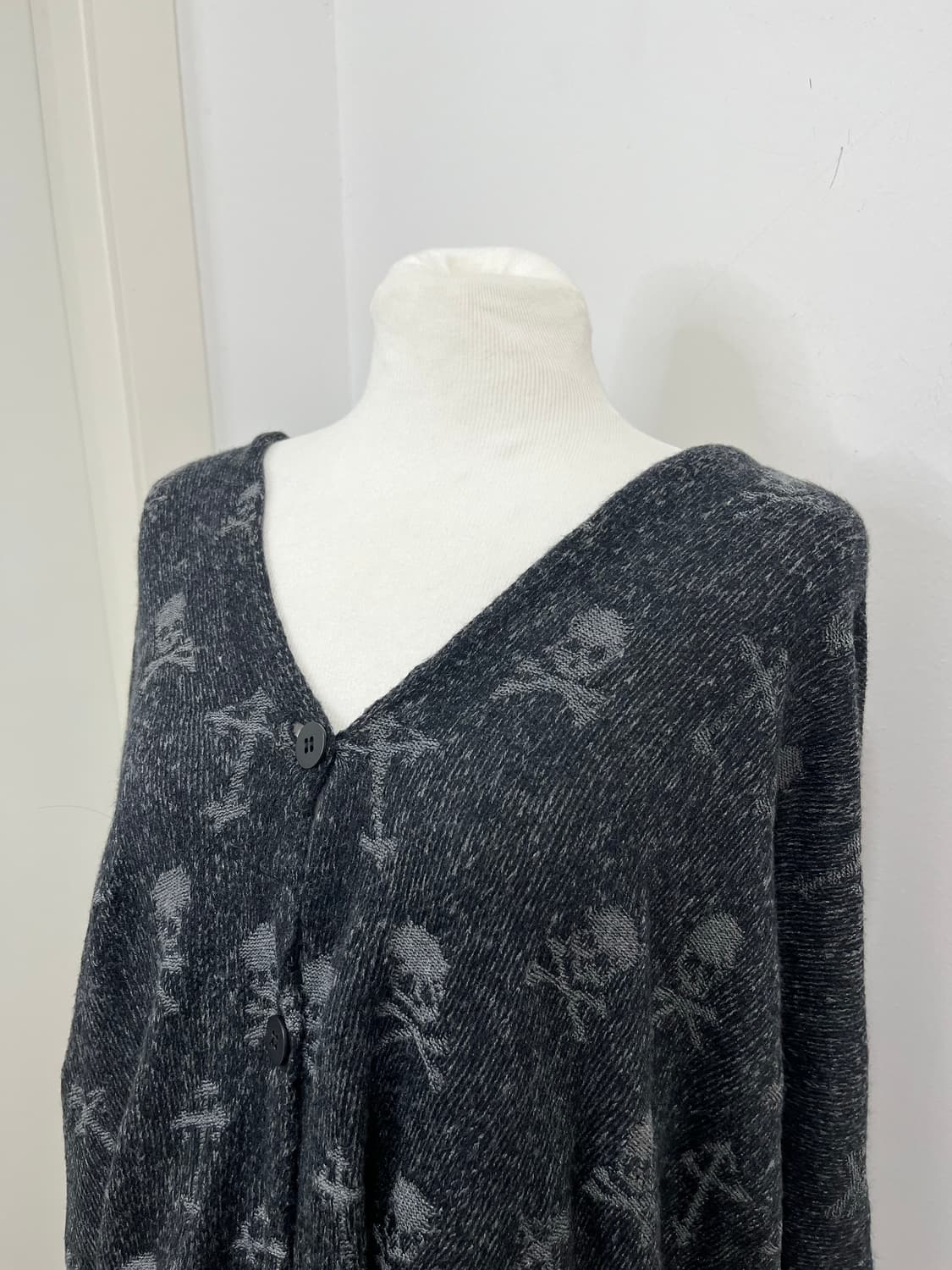 일본 빈티지 락펑크 락시크 스컬패턴 숄 머플러 상품이미지3