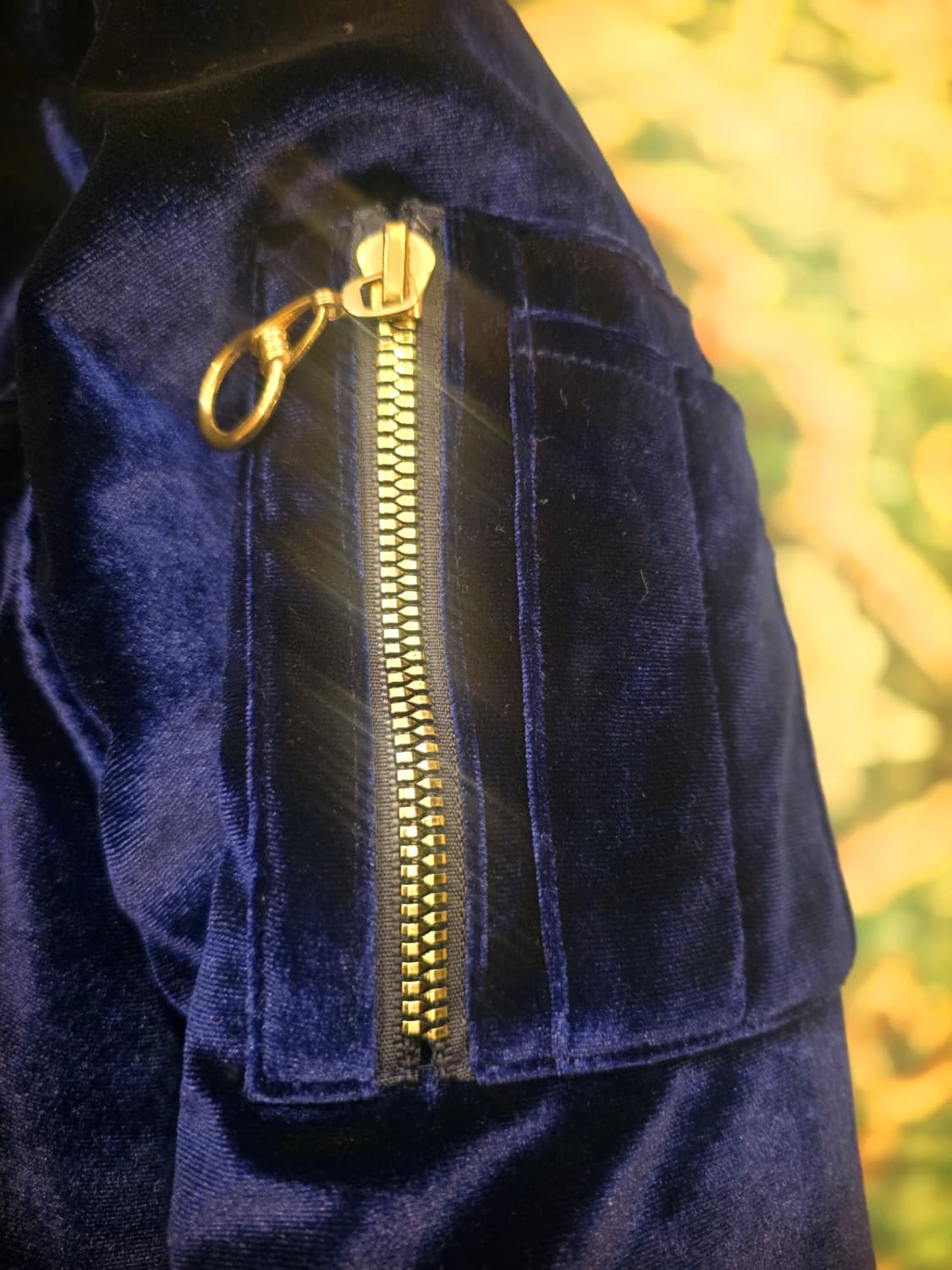 SHUYUGE 블루 벨벳 봄버 재킷 상품이미지4