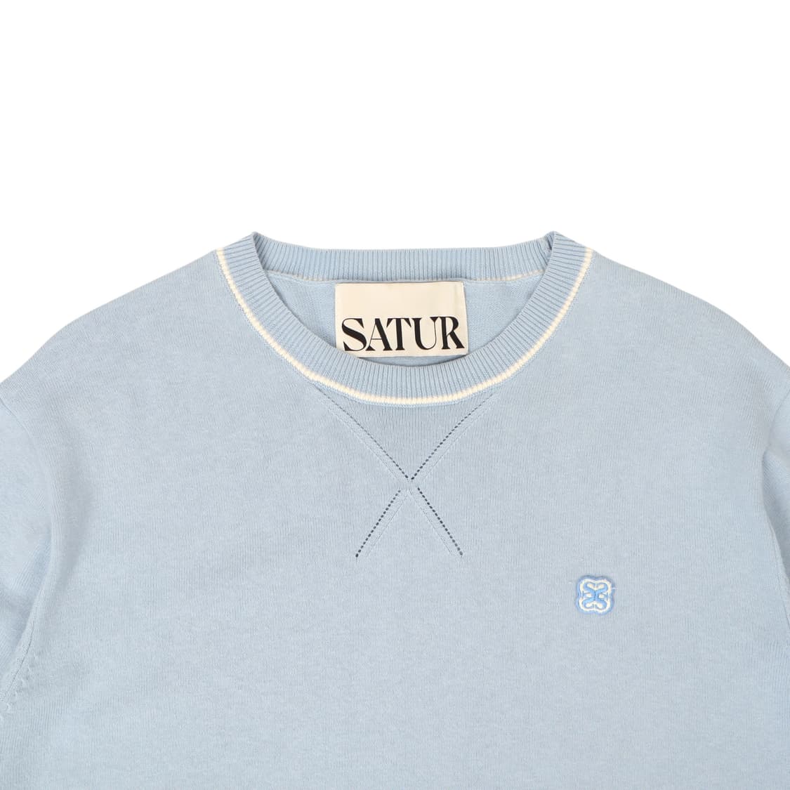 세터 엠브로이드 니트 하프 티셔츠 상품이미지2