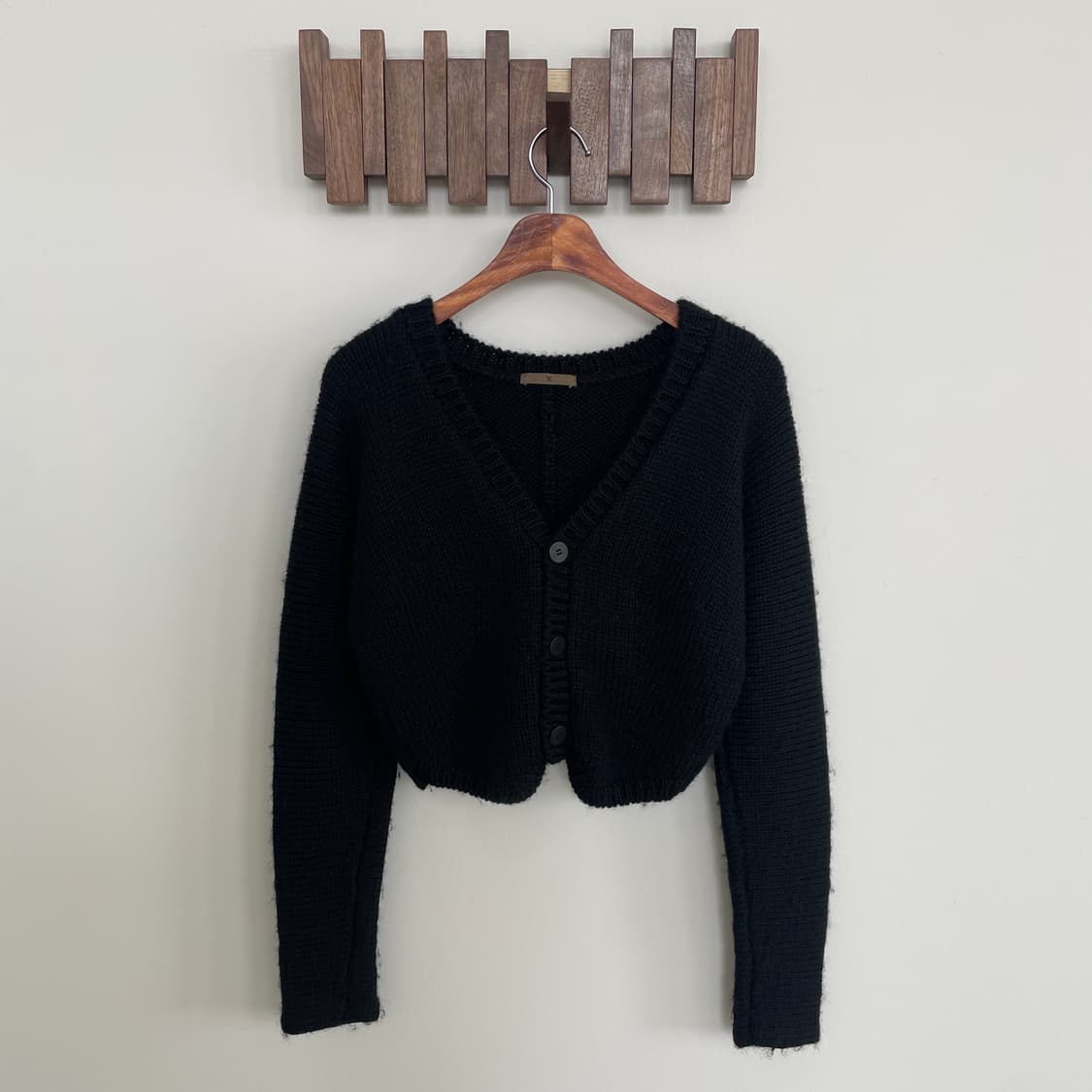 요지야마모토 블랙 크롭 가디건 상품이미지2