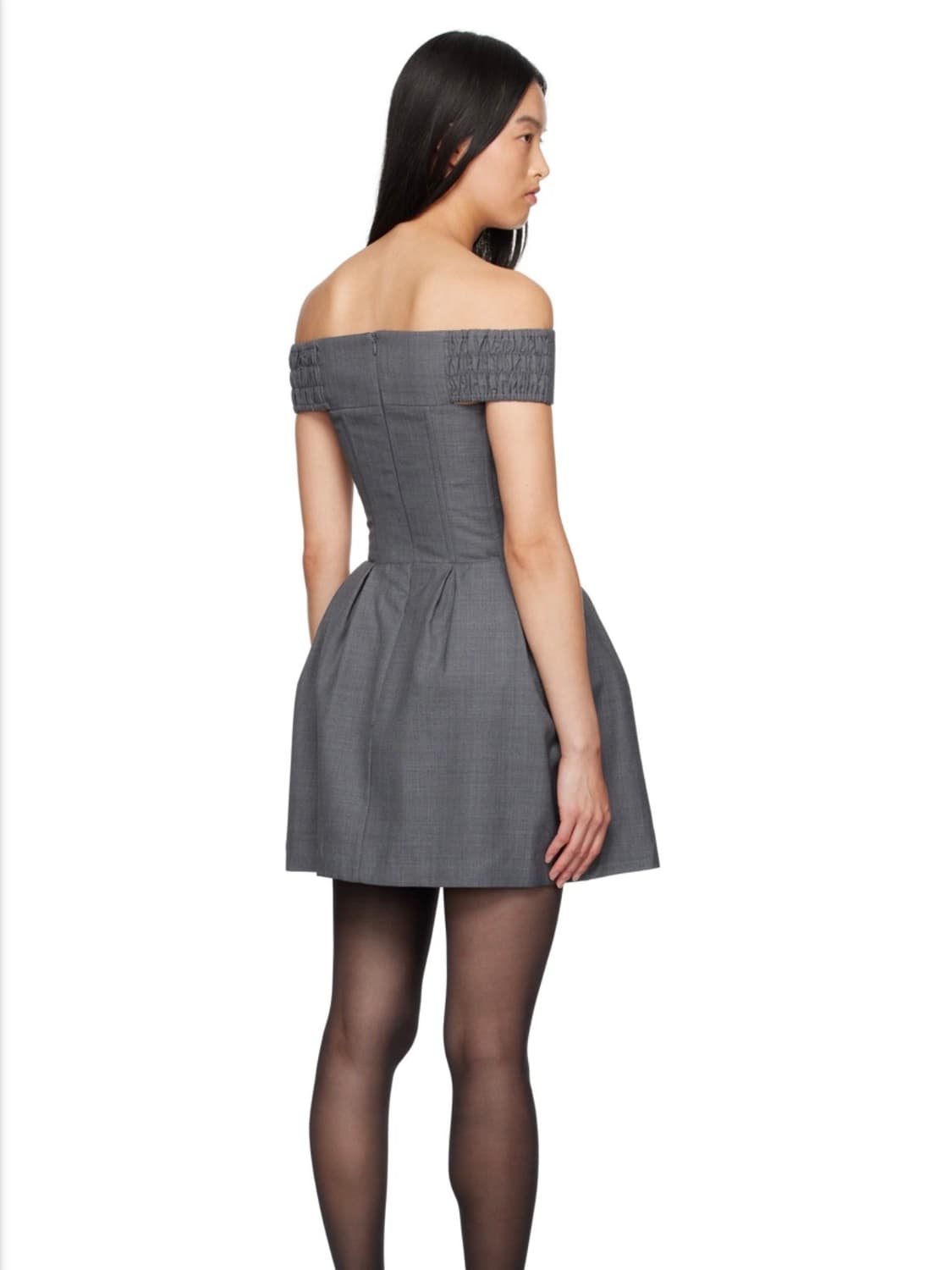 그레이 스위트하트 네크라인 미니 드레스 - 6 상품이미지4