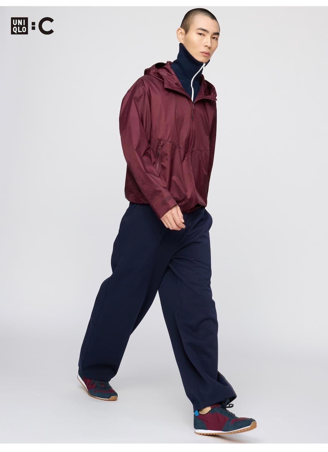 [M] 유니클로C 스웨트와이드팬츠 네이비 상품이미지1