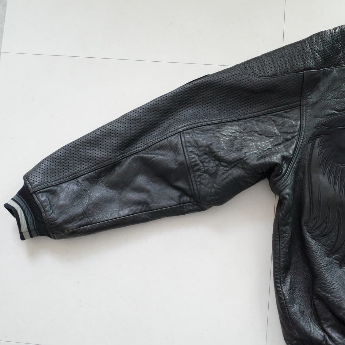 00s 아비렉스 독수리 리얼 레더 바시티 자켓 XL 상품이미지8