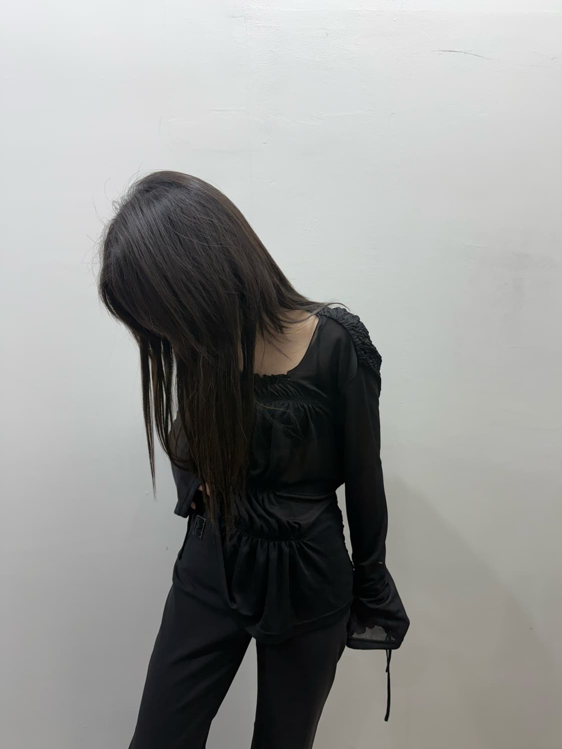 장 폴 고티에 아카이브 투톤 시스루 블라우스 상품이미지5