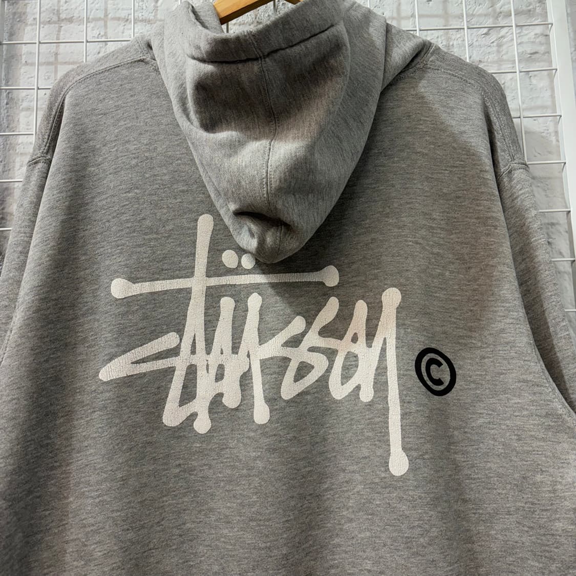 스투시 빅 로고 그레이 후드티 XL 상품이미지5