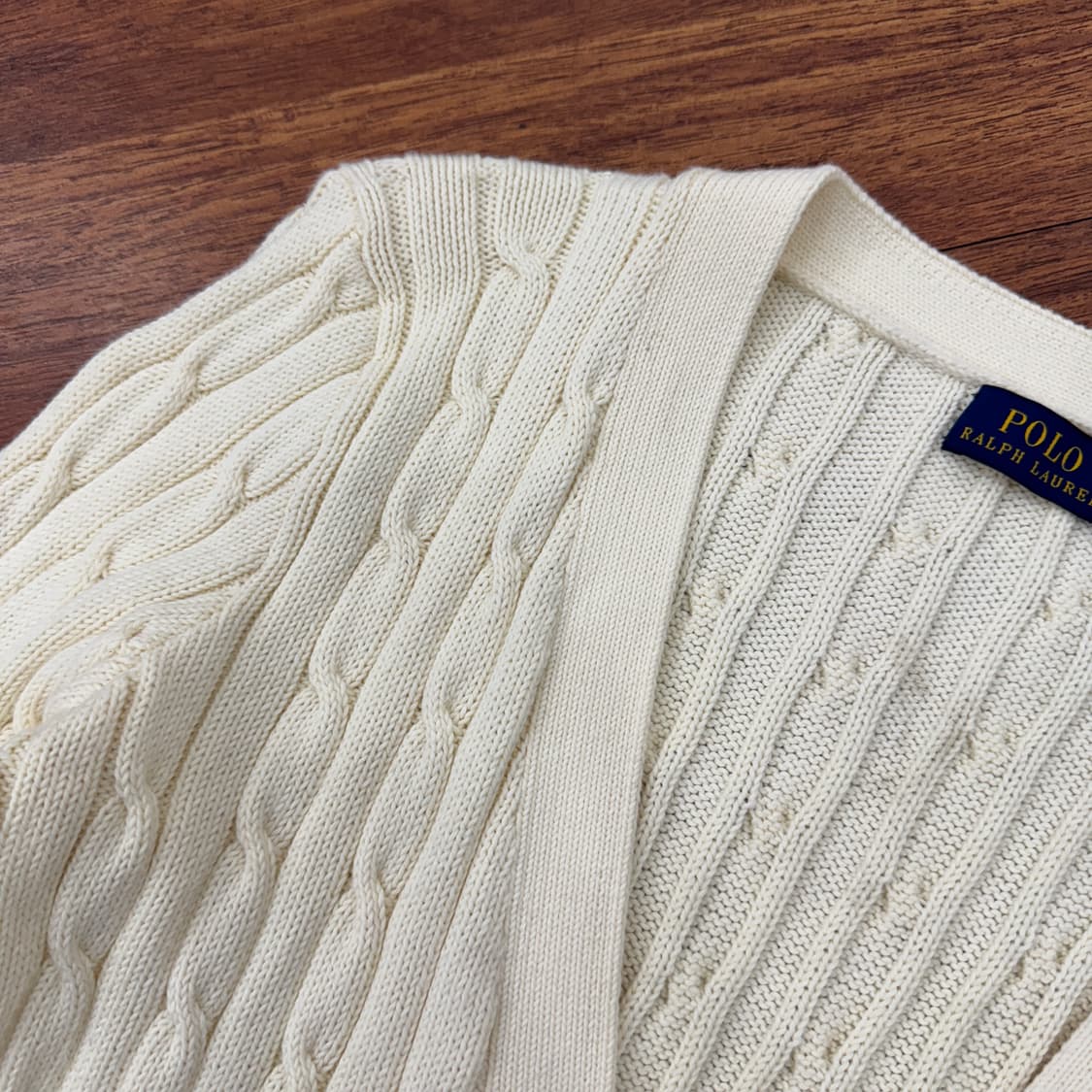 여성용 M 폴로 랄프로렌 아이보리 케이블 롱 니트 가디건 상품이미지7