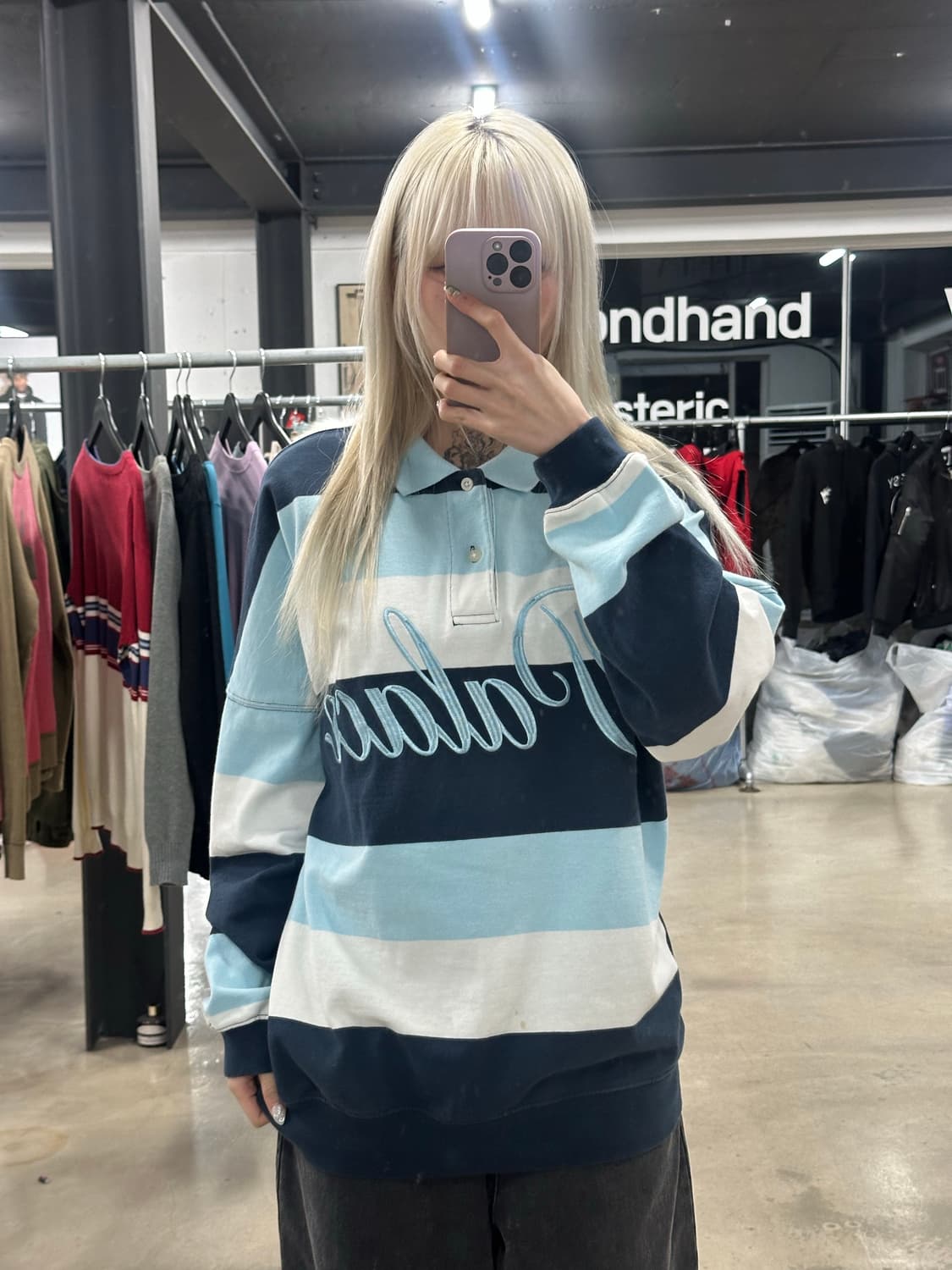 팔라스 클래식 스트라이프 카라 긴팔티 상품이미지1