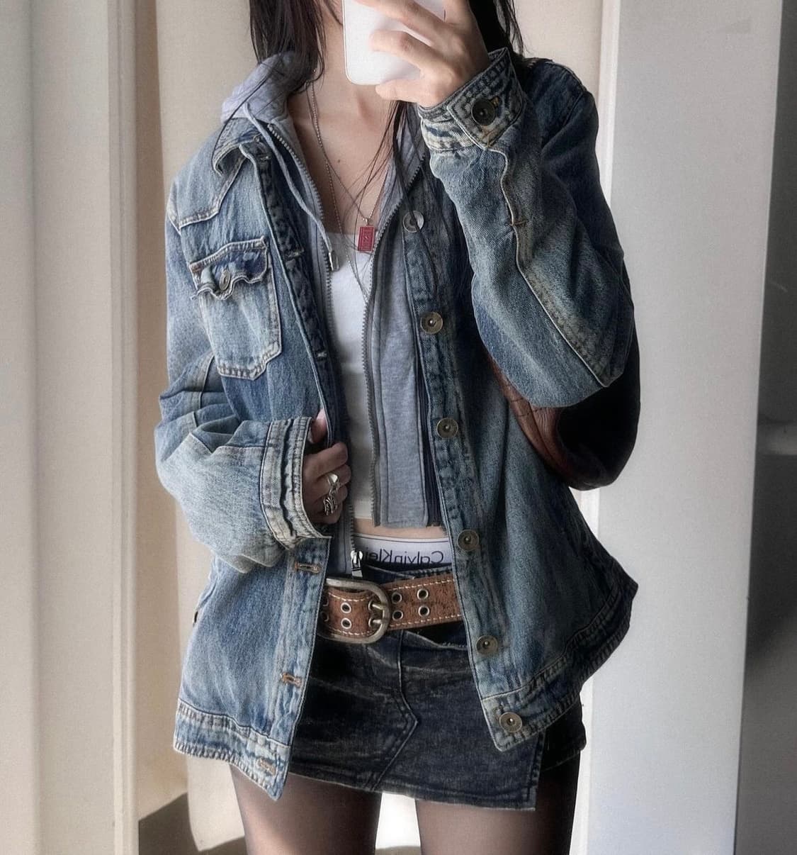 히코빈티지 퍼 후드 청자켓 상품이미지1