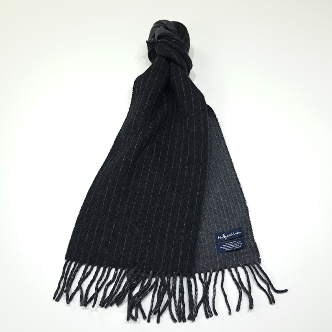 MX384 폴로 랄프로렌 램스울 혼방 양면 핀스트라이프 & 솔리드 머플 상품이미지2